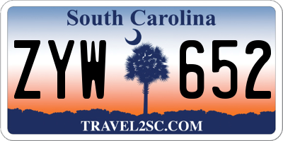 SC license plate ZYW652