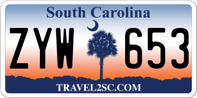 SC license plate ZYW653