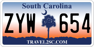 SC license plate ZYW654