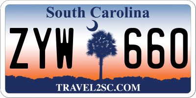 SC license plate ZYW660