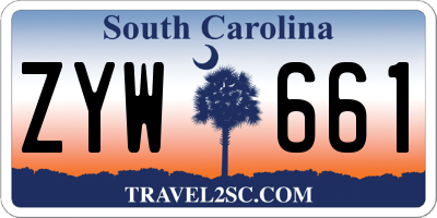 SC license plate ZYW661