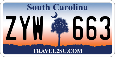 SC license plate ZYW663