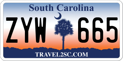 SC license plate ZYW665