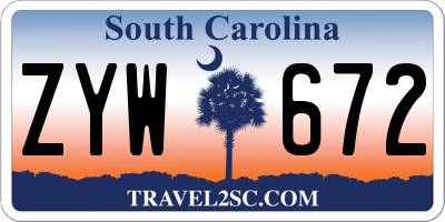 SC license plate ZYW672