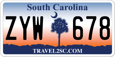 SC license plate ZYW678