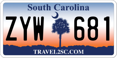 SC license plate ZYW681