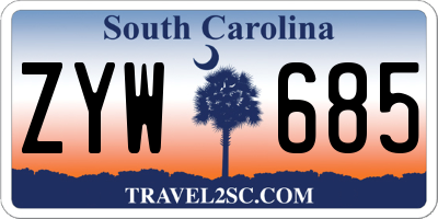 SC license plate ZYW685
