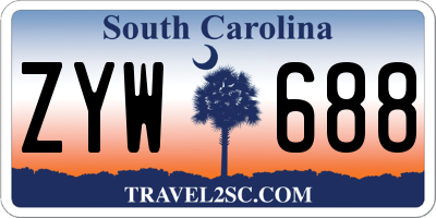 SC license plate ZYW688