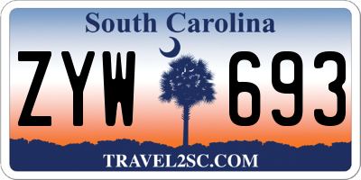 SC license plate ZYW693