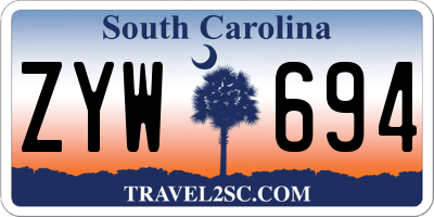 SC license plate ZYW694
