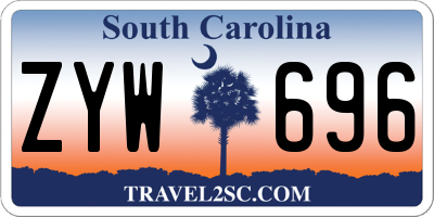 SC license plate ZYW696