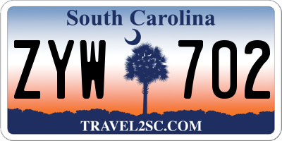 SC license plate ZYW702