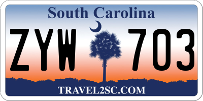 SC license plate ZYW703