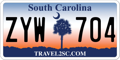 SC license plate ZYW704