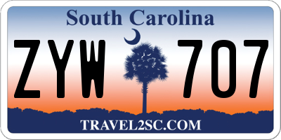 SC license plate ZYW707