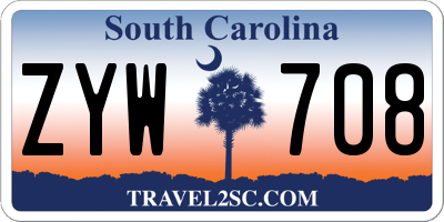 SC license plate ZYW708