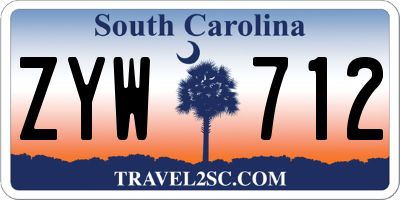 SC license plate ZYW712