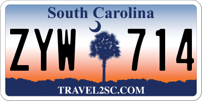 SC license plate ZYW714