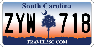 SC license plate ZYW718