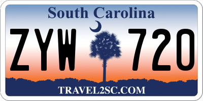 SC license plate ZYW720