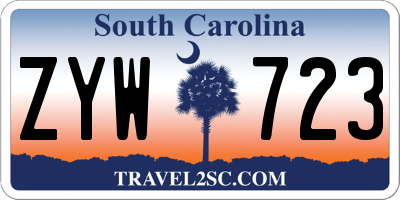 SC license plate ZYW723