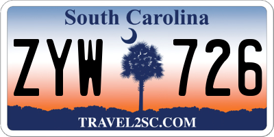 SC license plate ZYW726