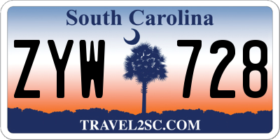 SC license plate ZYW728