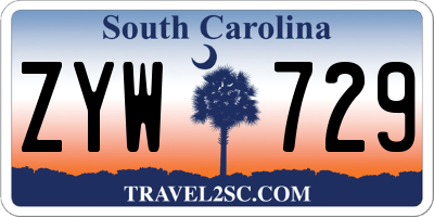 SC license plate ZYW729