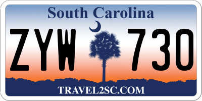 SC license plate ZYW730