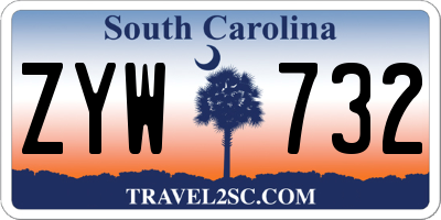 SC license plate ZYW732