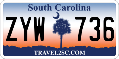 SC license plate ZYW736