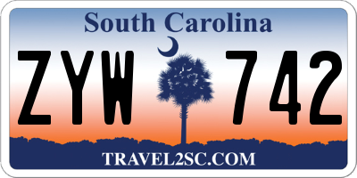 SC license plate ZYW742
