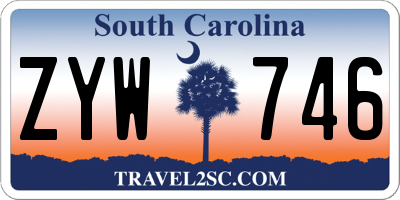 SC license plate ZYW746