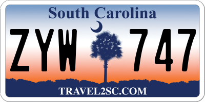 SC license plate ZYW747