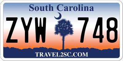 SC license plate ZYW748