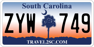 SC license plate ZYW749