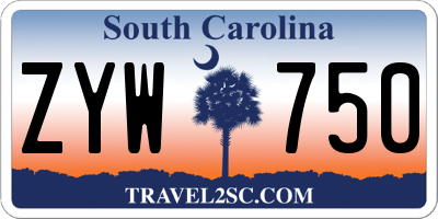 SC license plate ZYW750