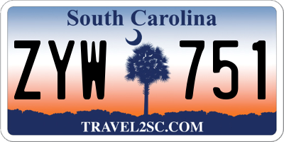 SC license plate ZYW751