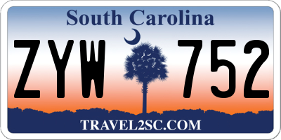 SC license plate ZYW752