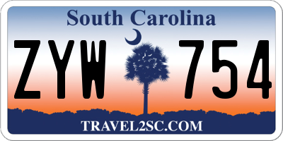 SC license plate ZYW754