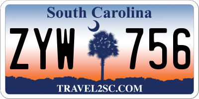SC license plate ZYW756