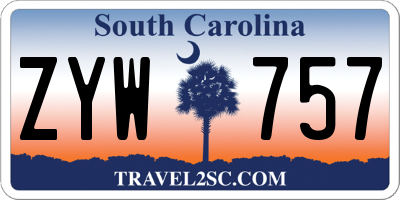 SC license plate ZYW757