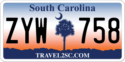 SC license plate ZYW758