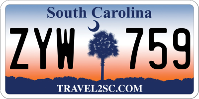 SC license plate ZYW759