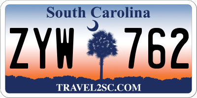 SC license plate ZYW762