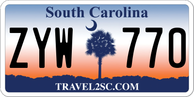 SC license plate ZYW770