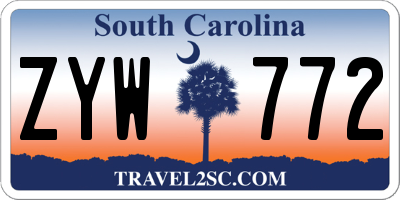 SC license plate ZYW772