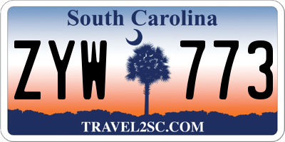 SC license plate ZYW773