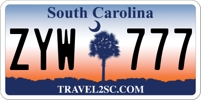 SC license plate ZYW777