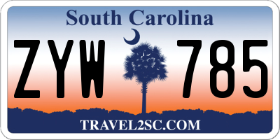 SC license plate ZYW785